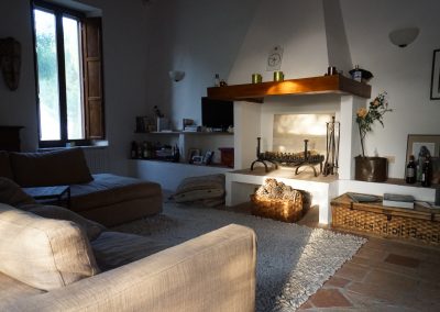 living room with fireplace